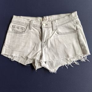 J BRAND denim shorts in a light grey/white wash